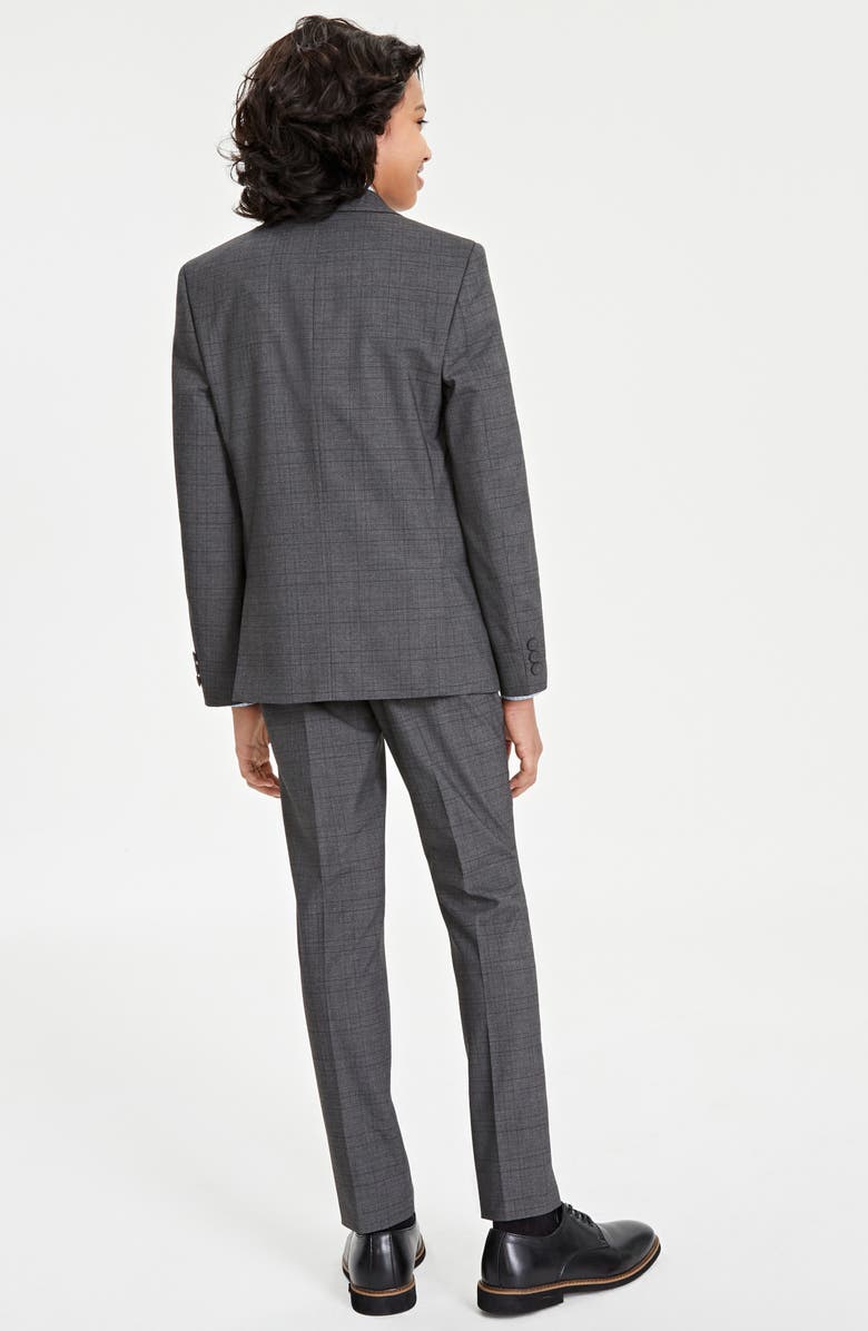 Andrew Marc Kids' Grey Check Suit, Alternate, color, Grey