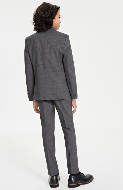 Andrew Marc Kids' Grey Check Suit In Gray