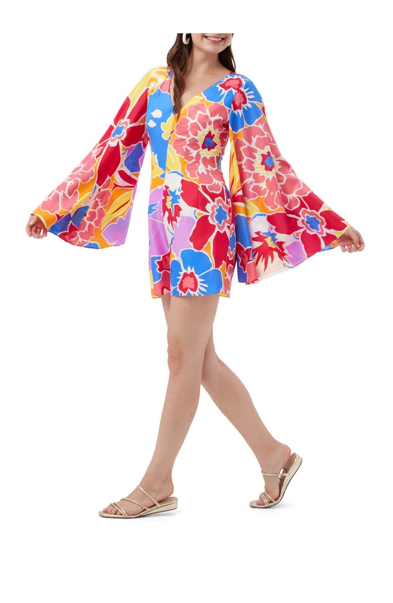 Trina Turk Miera Long Sleeve Floral Romper, Alternate, color, 