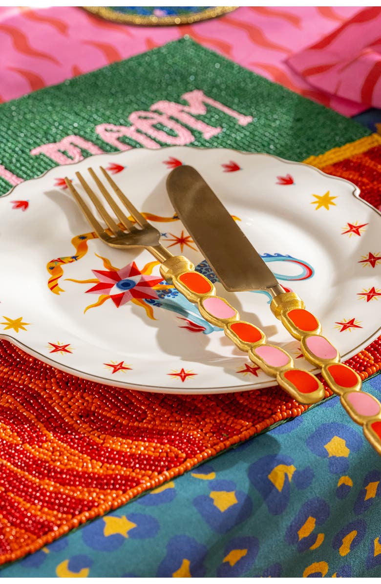 Zsa Zsa Zsu Rampur Steel Cutlery Set Maximalist Set of 3, Alternate, color, Gold
