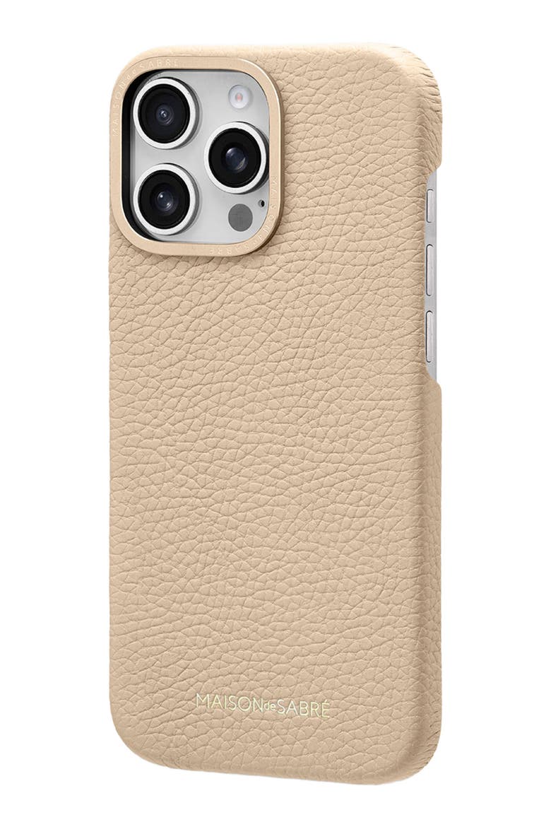 Leather Phone Case iPhone 16 Pro Max, Alternate, color, Saharan Nude