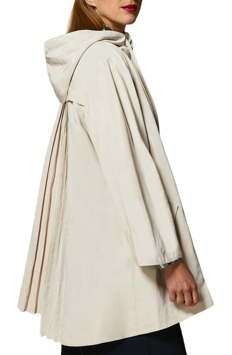 Marina Rinaldi Trono Water Repellent Trapeze Hooded Raincoat, Alternate, color, 