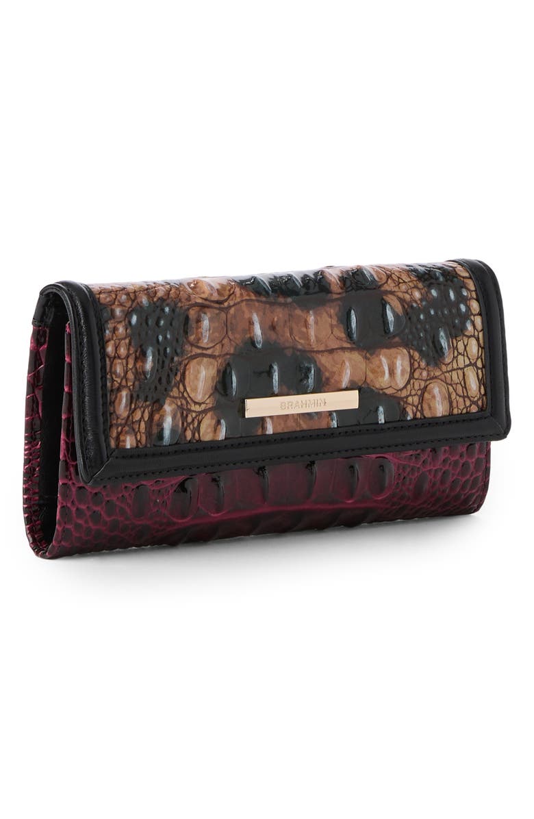 Brahmin Cordelia Croc Embossed Leather Trifold Wallet, Alternate, color,
