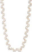 Nordstrom Oval Cubic Zirconia Foldover Collar Necklace