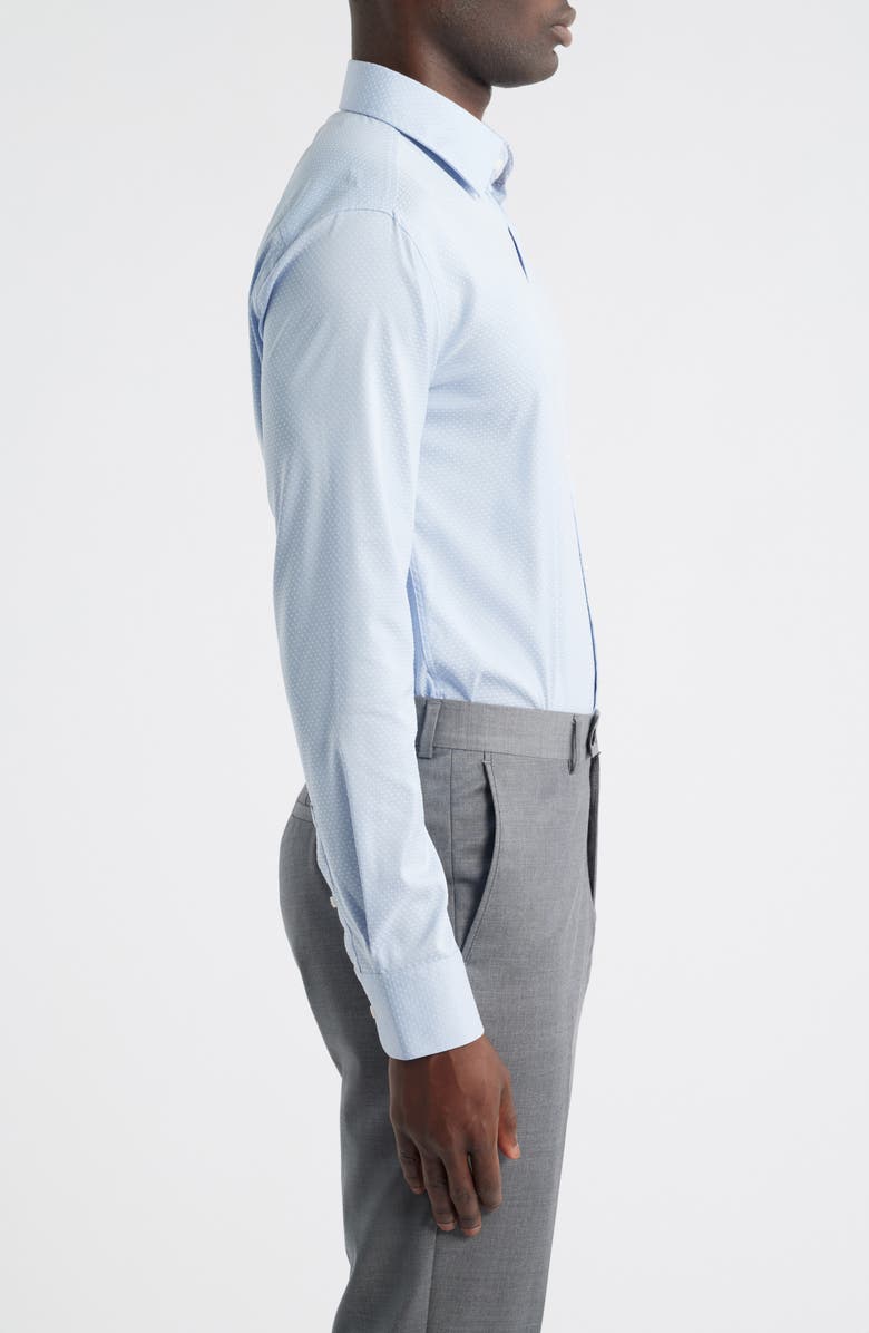 BOSS Hank Kent Slim Fit Performance Twill Dress Shirt, Alternate, color, Light/ Pastel Blue