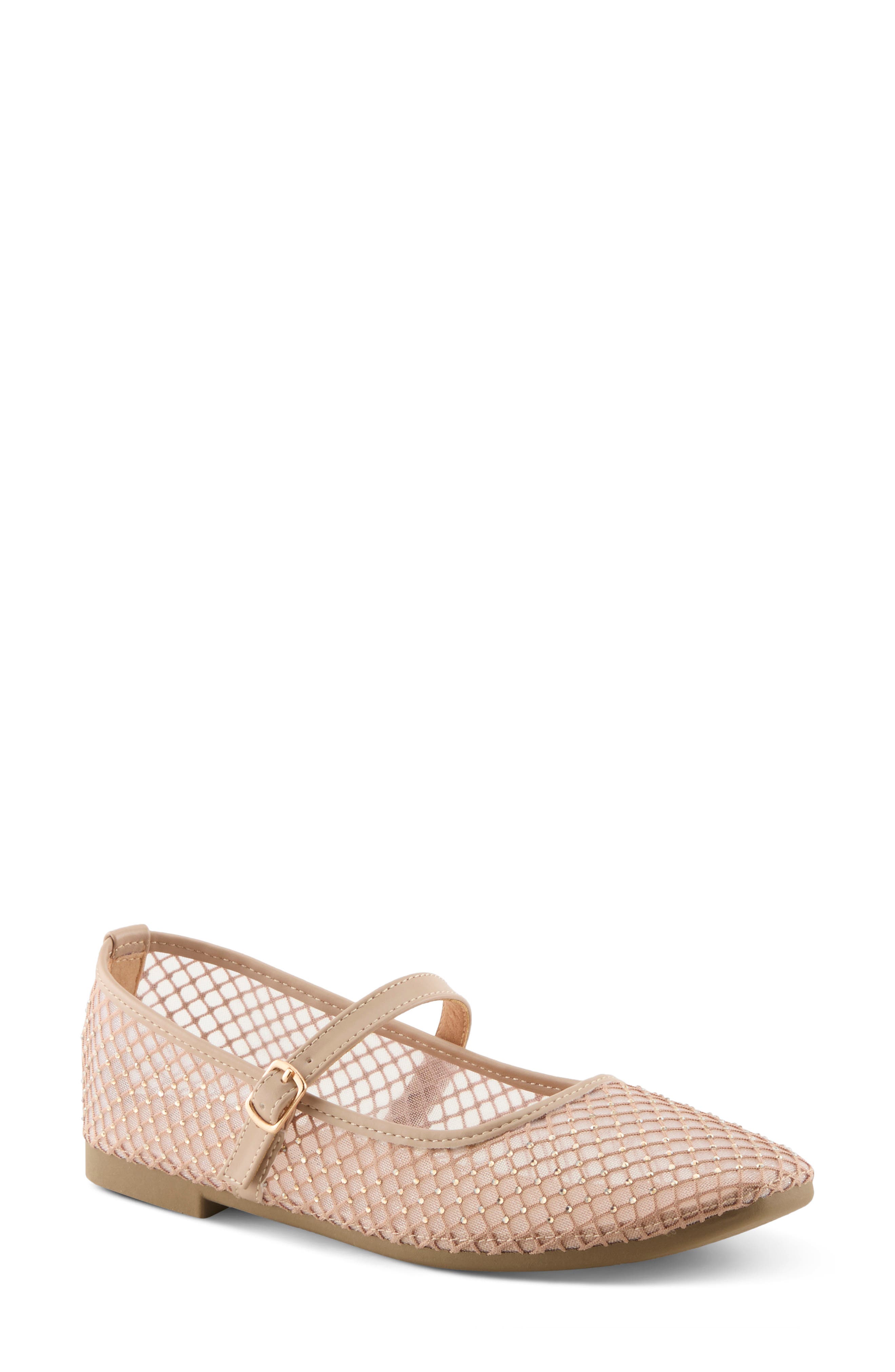 Sharkey Rhinestone Mesh Mary Jane Flat