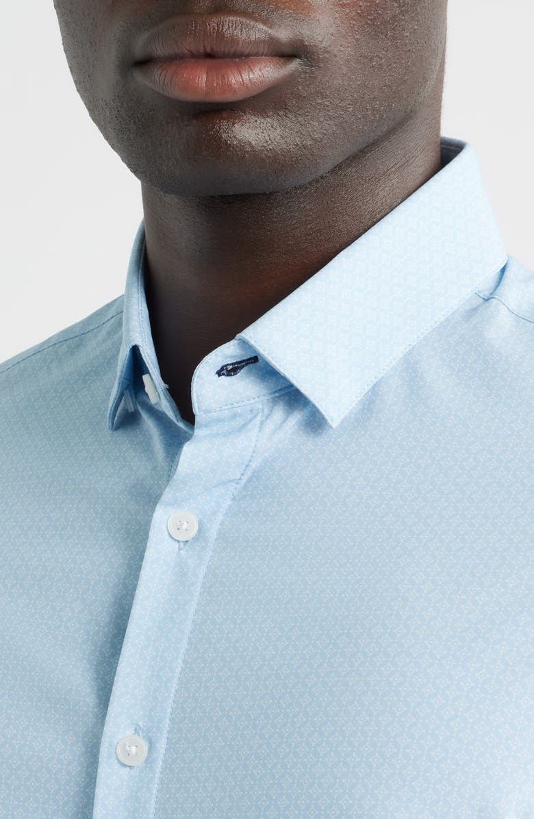 Mizzen+Main Leeward No Tuck Trim Fit Performance Button-Up Shirt, Alternate, color, Cloud Blue Circle Texture