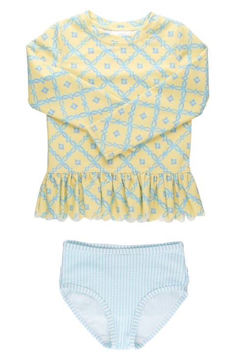 Kids' Banana Coastal Ruffle Long Sleeve Skirted UPF 50+ Rashguard (Baby & Toddler)