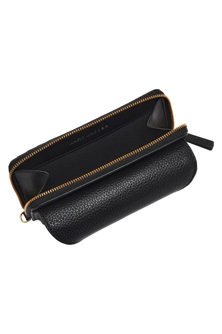The Shades Leather Sunglasses Wristlet, Alternate, color, BLACK