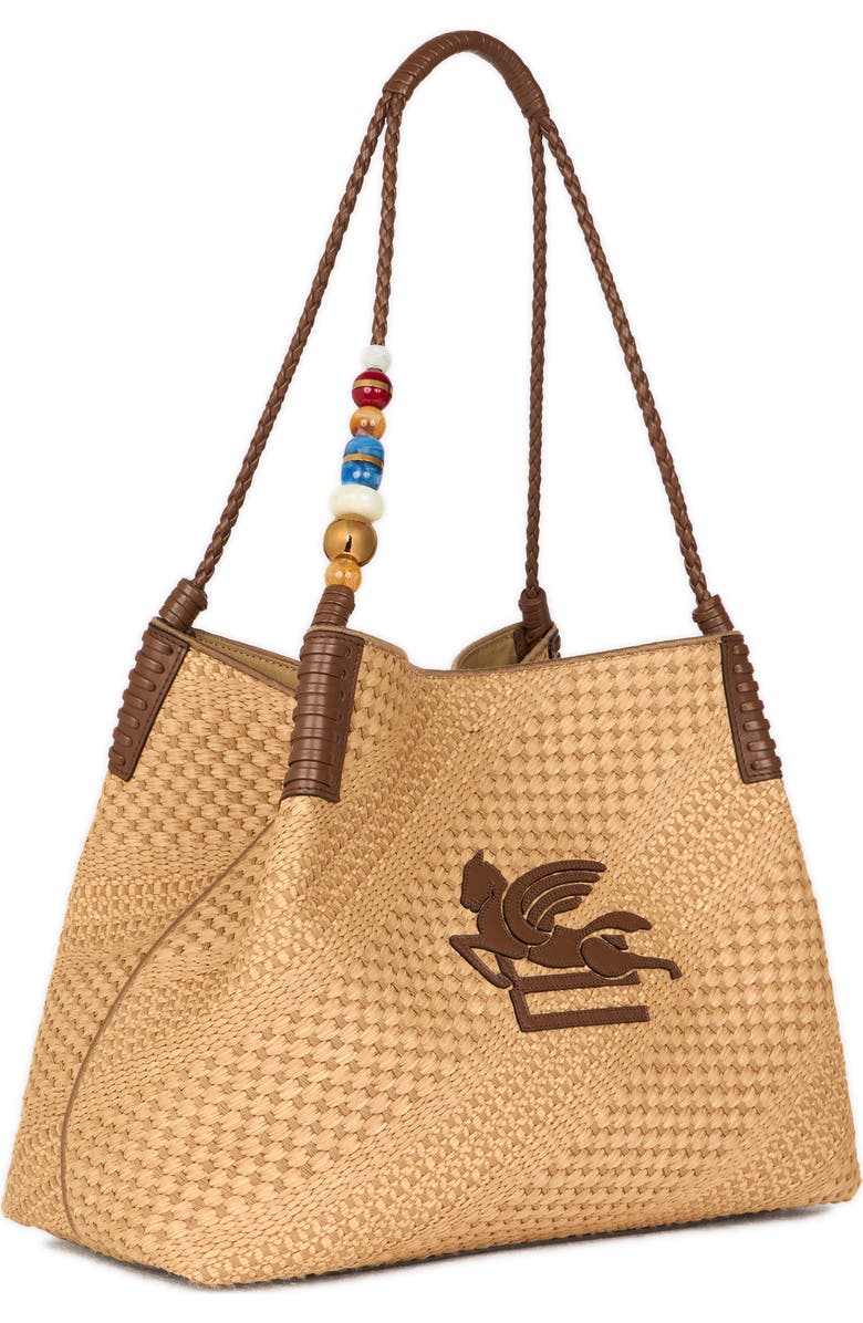 Etro Large Libra Woven Shopper, Alternate, color, Cammello