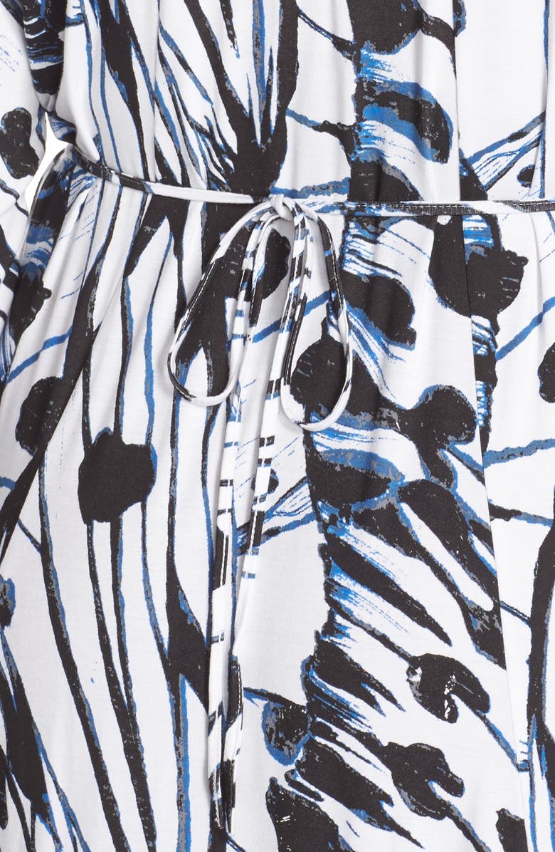 Melissa McCarthy Seven7 Print V-Neck Ruched Maxi Dress, Alternate, color, 