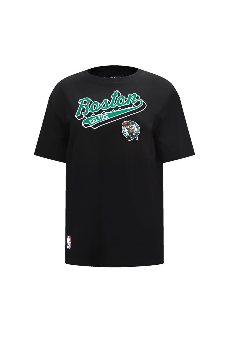 Women's Pro Standard Black Boston Celtics Script Boyfriend T-Shirt, Alternate, color, Black