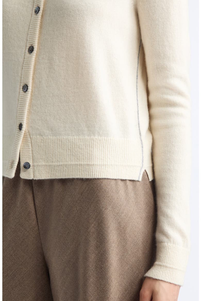 Recycled Cashmere & Cotton Cardigan, Alternate, color, IVORY