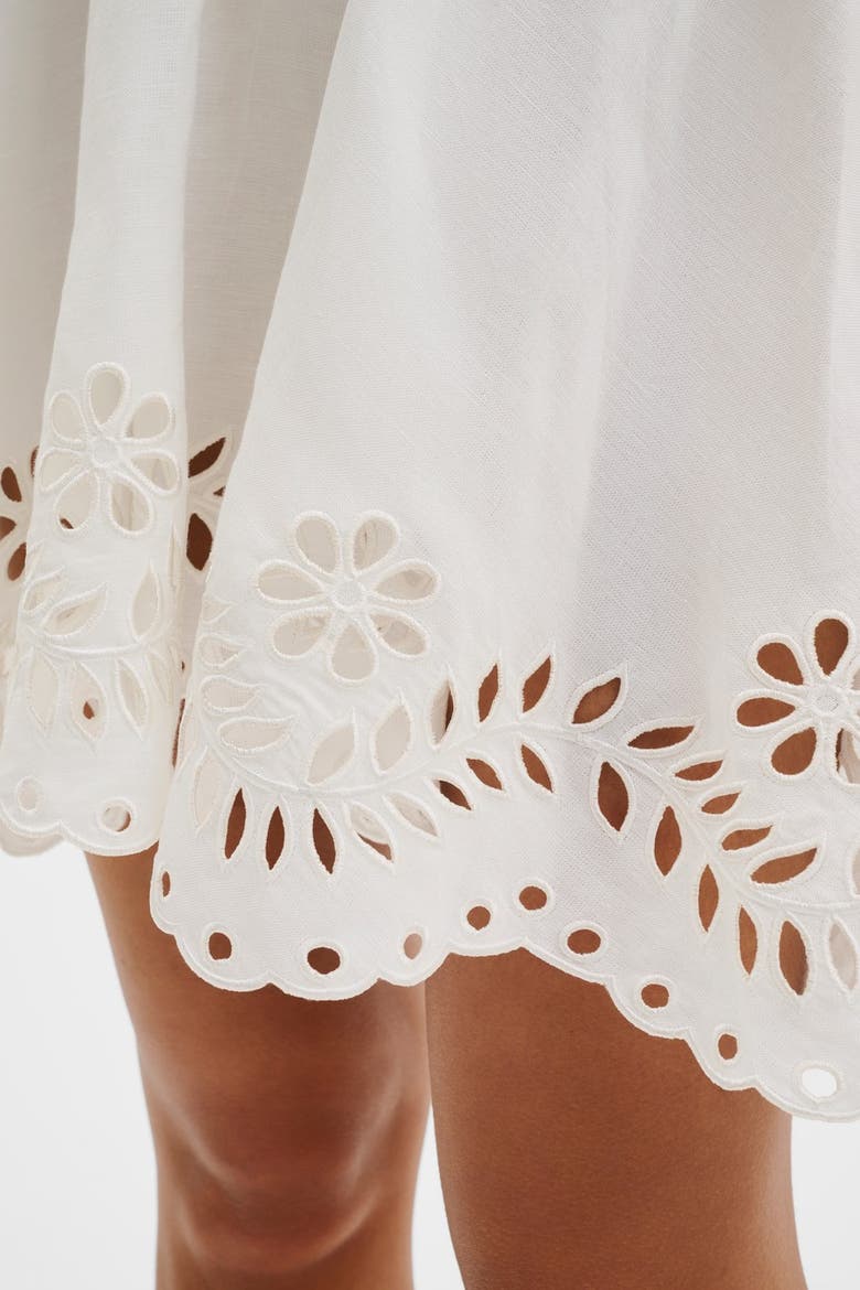Neoline Broderie Anglaise Mini Skirt, Alternate, color, White