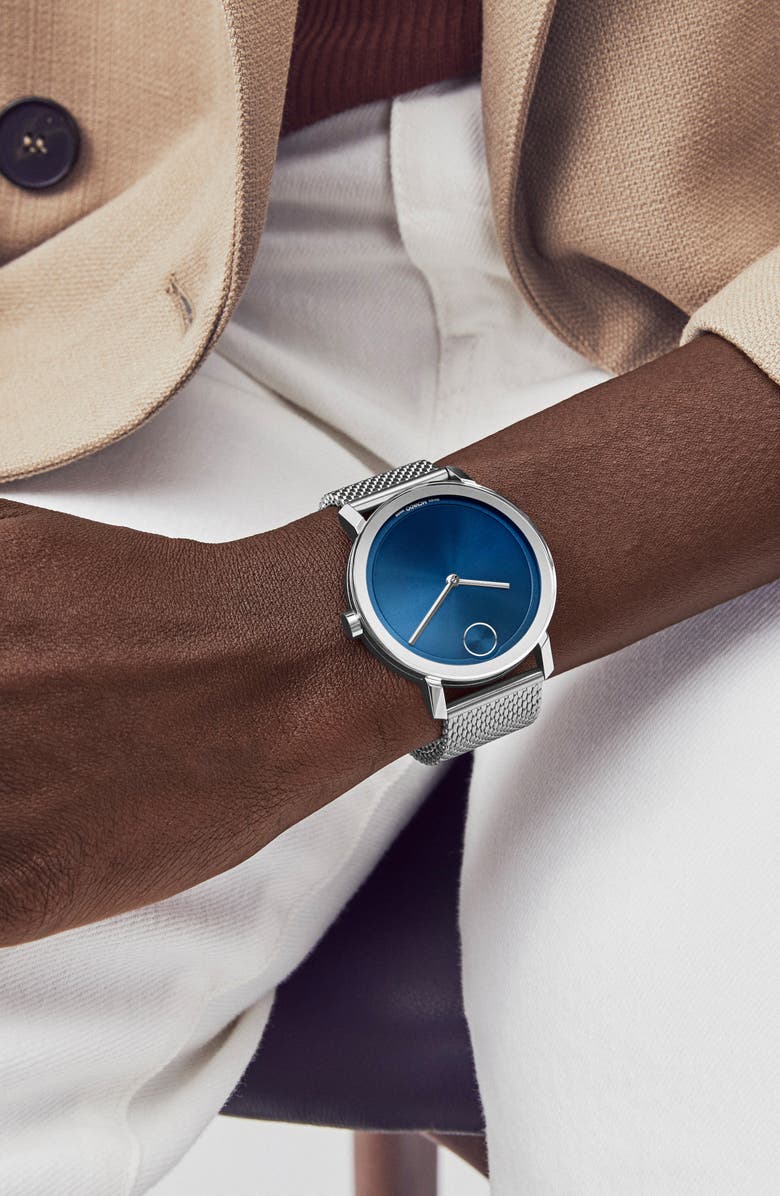 Movado Bold Evolution Mesh Strap Watch, 40mm, Alternate, color,