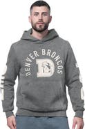 STARTER Men's Starter Charcoal Denver Broncos Handoff Vintage Logo Fleece Hoodie Sweatshirt