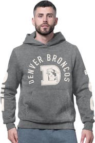 STARTER Men's Starter Charcoal Denver Broncos Handoff Vintage Logo Fleece Hoodie Sweatshirt