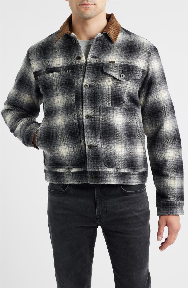 Filson Spokane Short Wool Blend Insulated Cruiser Jacket, Alternate, color, Charcoal Ombre