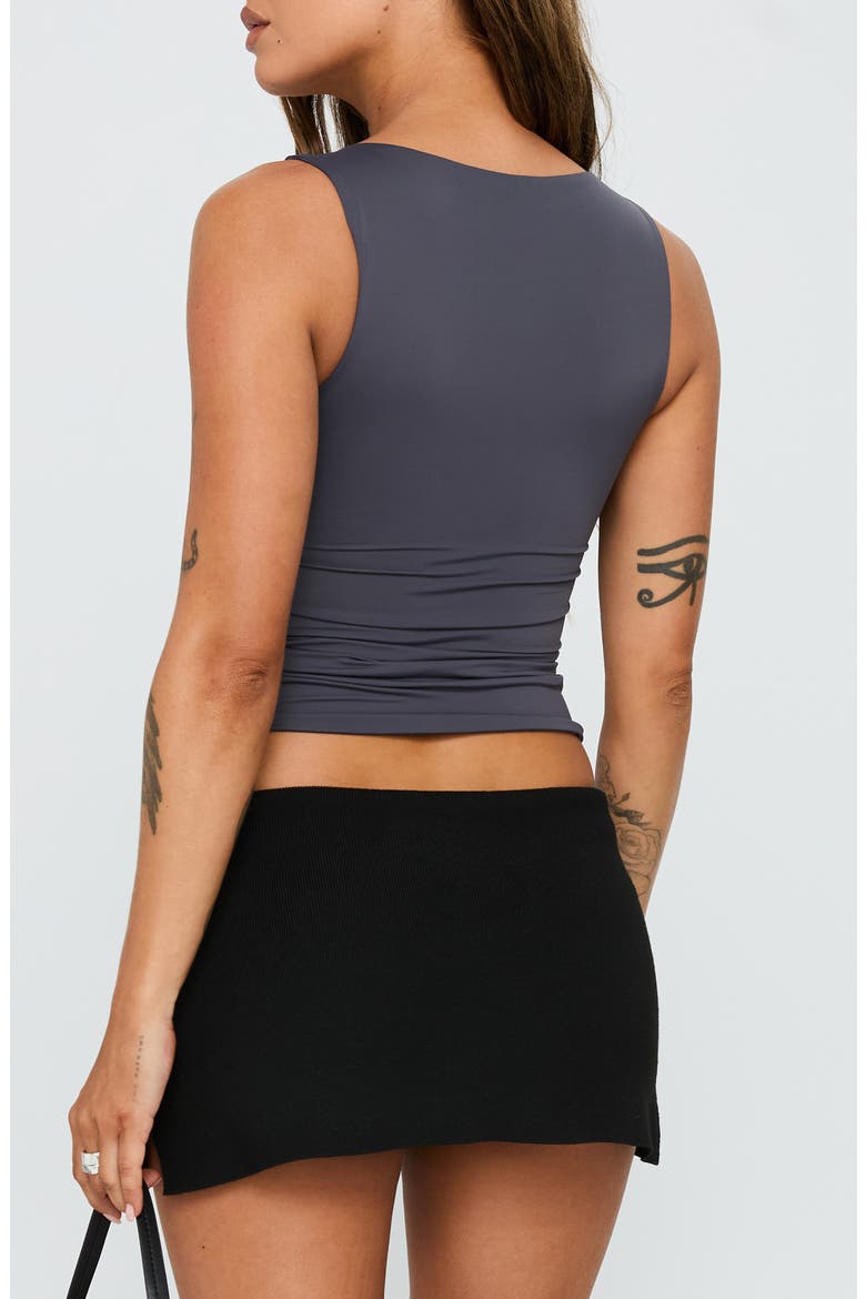 Azaire Twist Front Sleeveless Crop Top, Alternate, color, SLATE