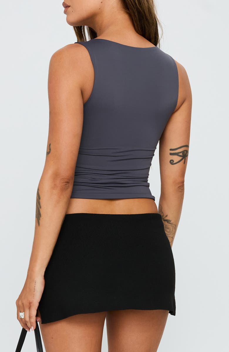 Princess Polly Azaire Twist Front Sleeveless Crop Top, Alternate, color, Slate