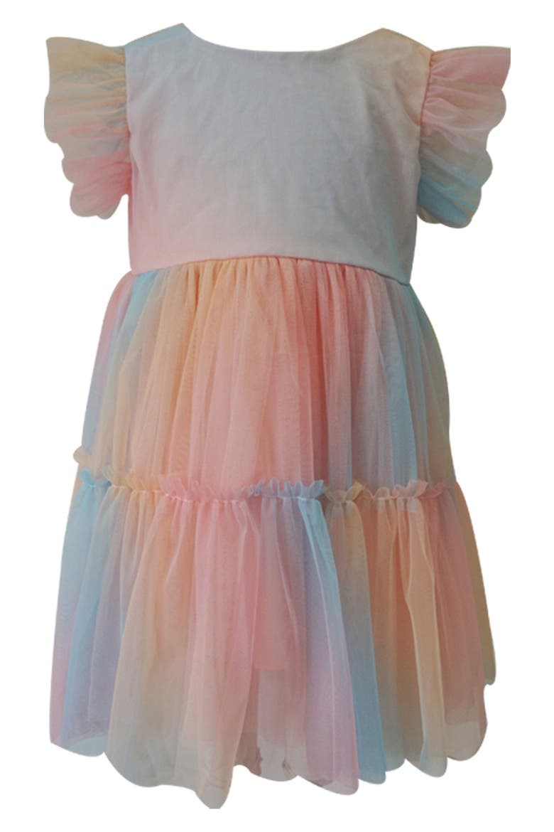 Rainbow Tiered Tulle Dress, Main, color, RAINBOW
