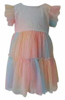 Popatu Rainbow Tiered Tulle Dress