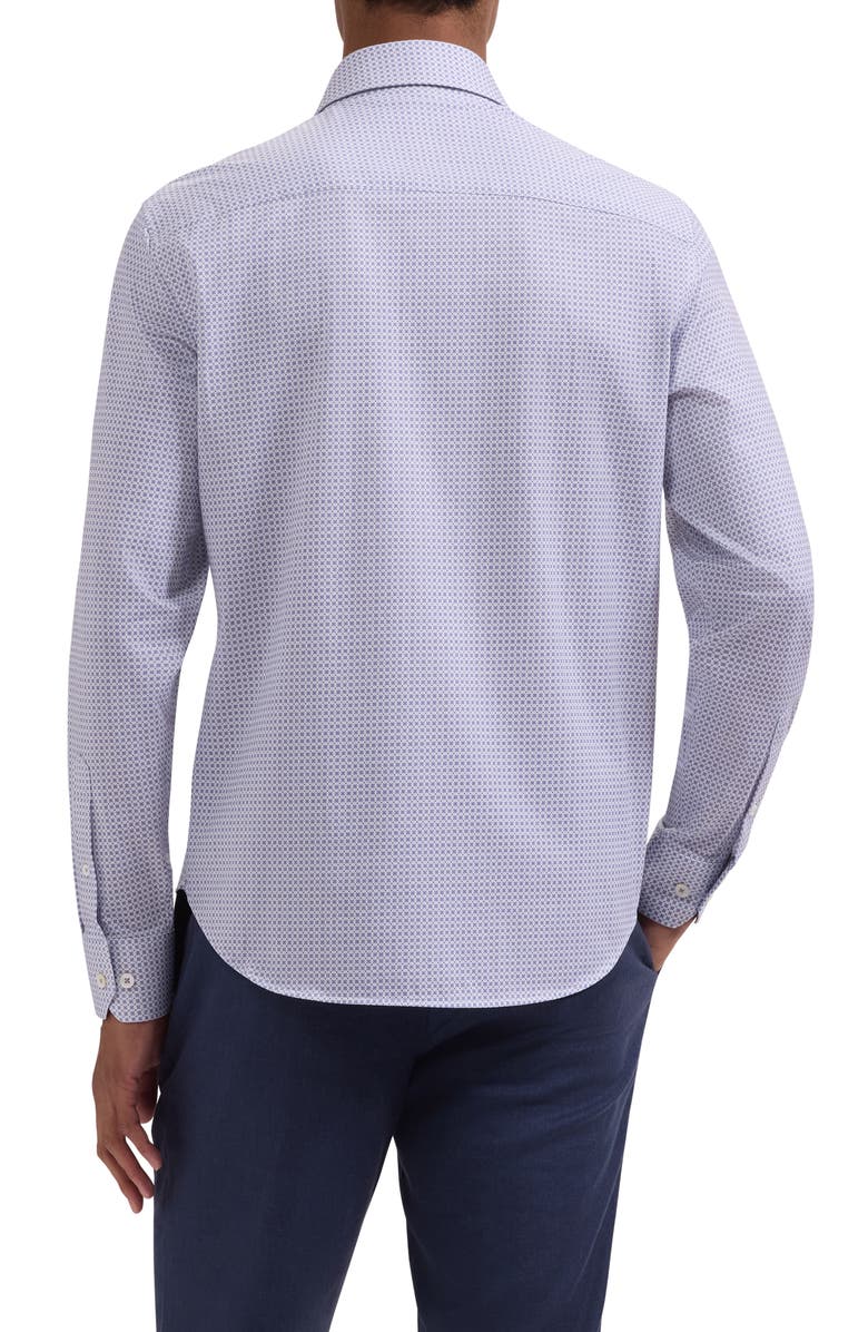 Bugatchi James OoohCotton<sup>®</sup> Geo Print Button-Up Shirt, Alternate, color, Orchid