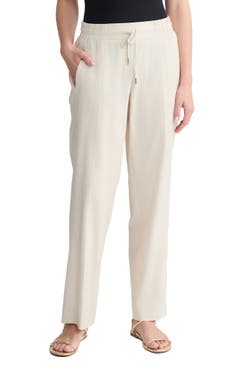 Athletic Works Women's Coffee Brown Petite Yoga Pants – Large, Drawstring
