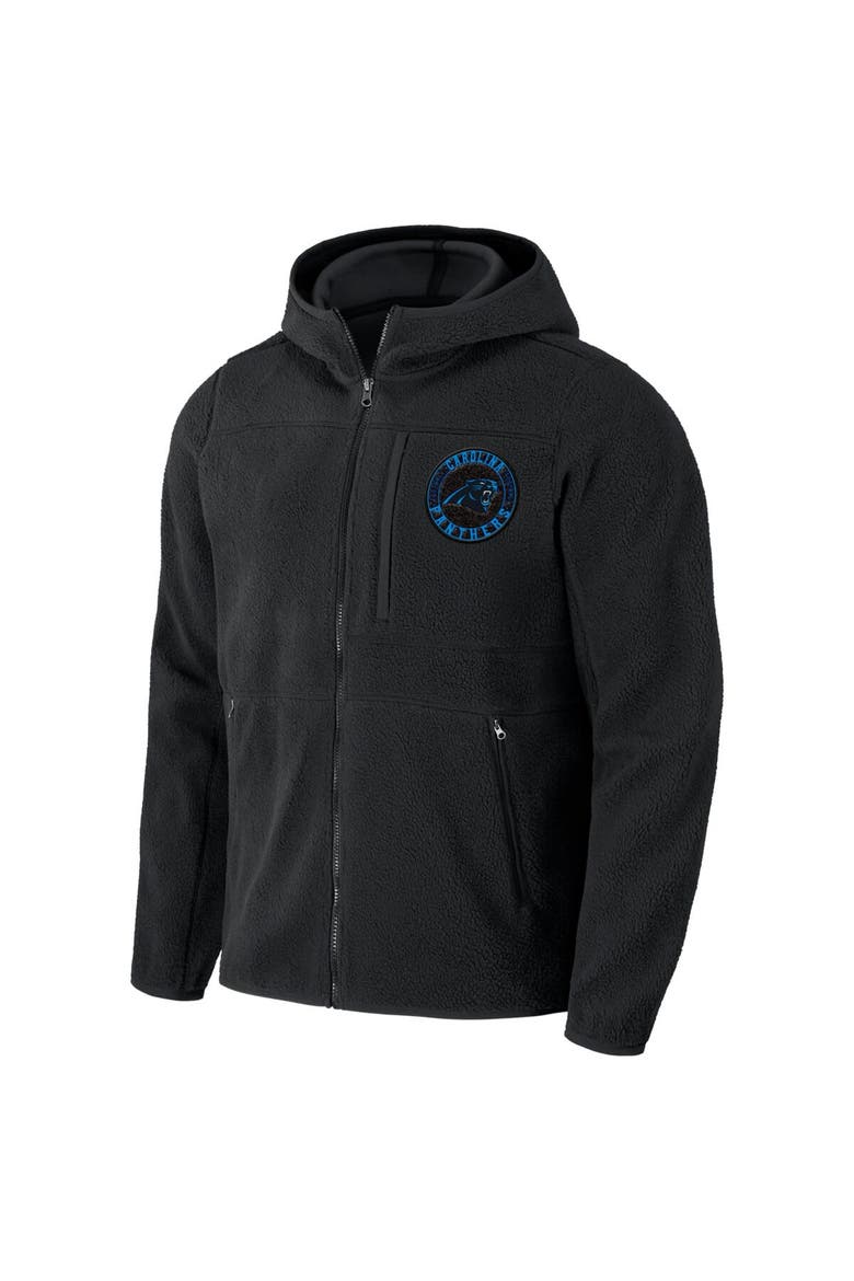 Men's NFL x Darius Rucker Collection by Fanatics  Black Carolina Panthers Sherpa Full-Zip Hoodie, Alternate, color, Black