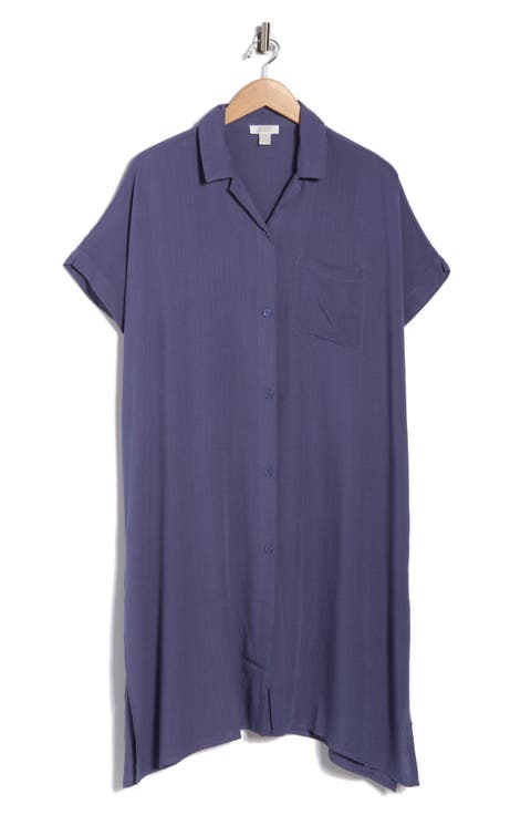 Everyday Button-Down Beach Cover-Up Tunic