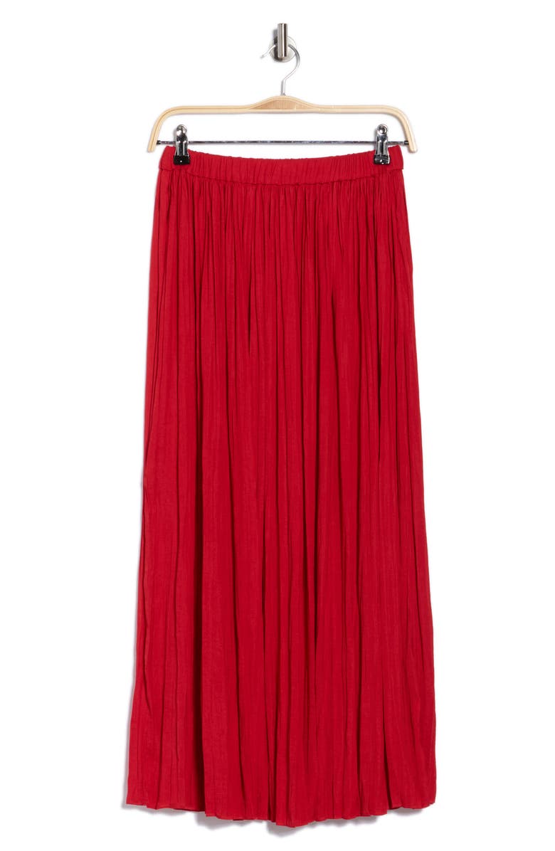 ELIE ELIE TAHARI Pleated A-Lined Midi Skirt, Alternate, color, Vivid Red