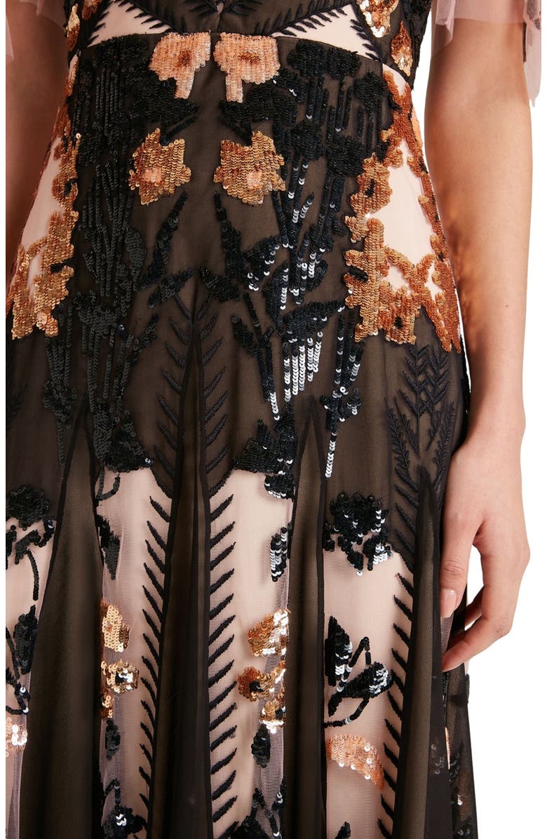 Temperley London Gilded Gown, Alternate, color, Almond