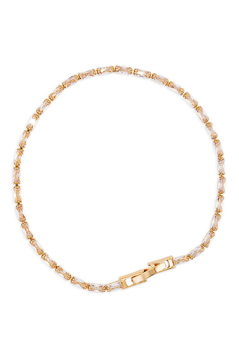 Cubic Zirconia Tennis Bracelet, Main, color, METALLIC GOLD