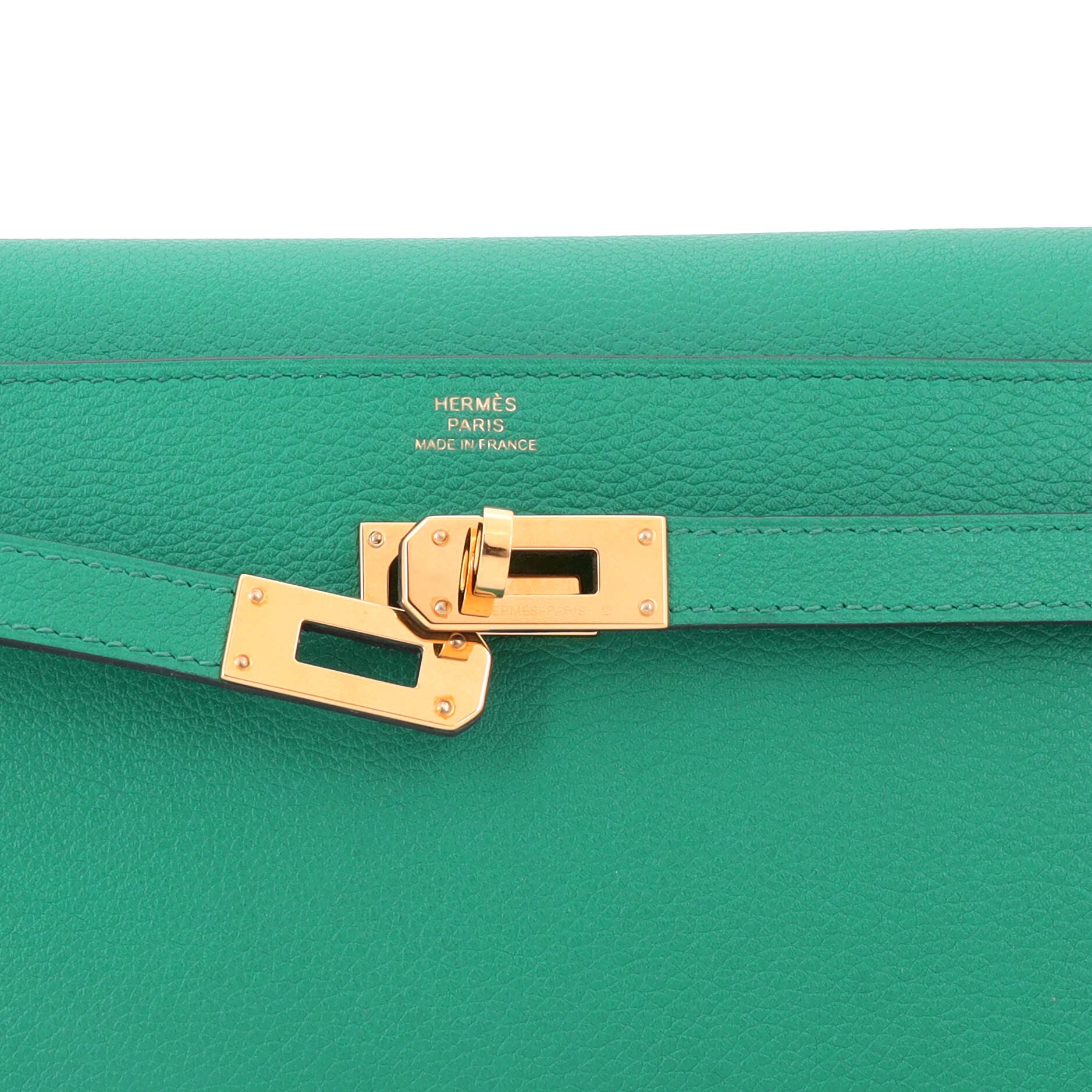 Pre-Owned Hermes Kelly To Go Wallet Evercolor, Alternate, color, Vert Jade