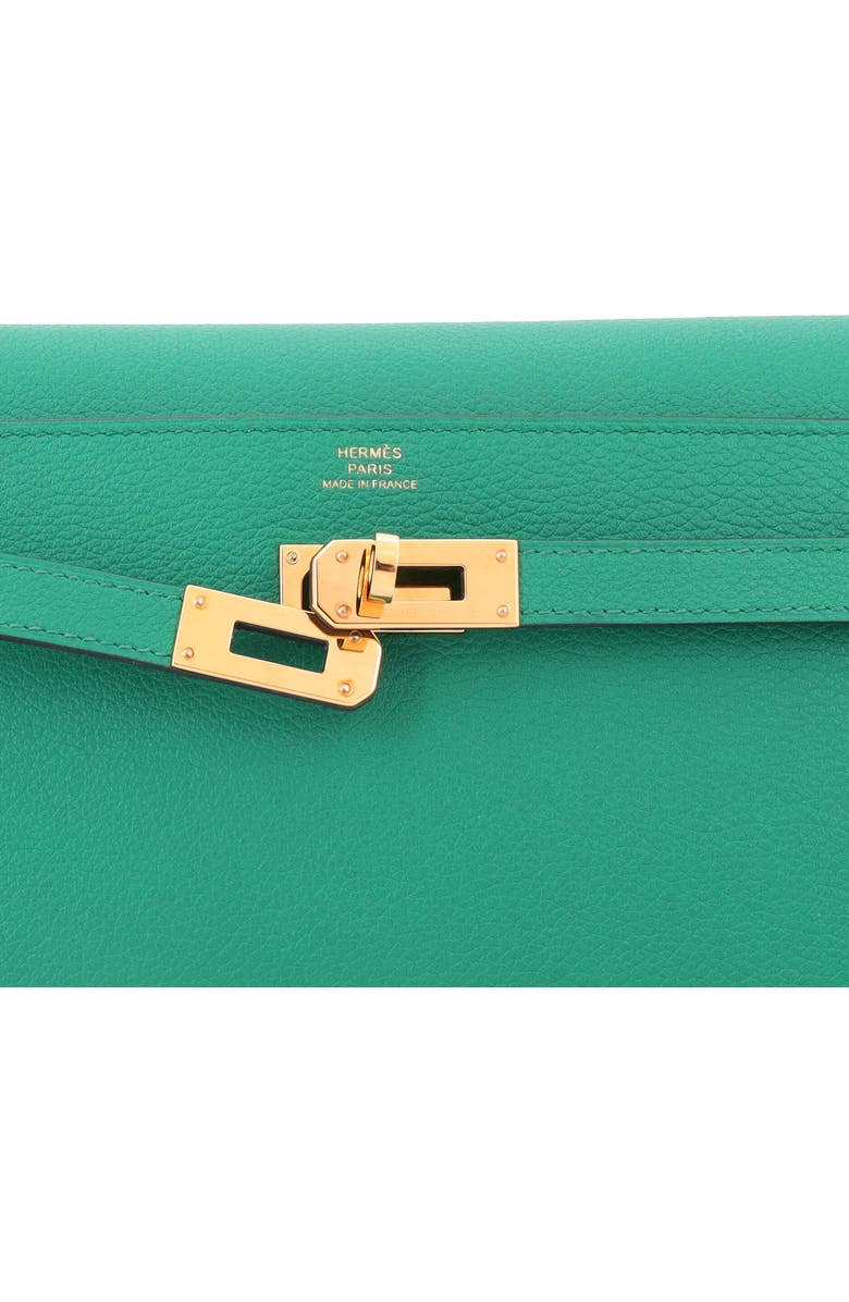 Pre-Owned Hermes Kelly To Go Wallet Evercolor, Alternate, color, Vert Jade