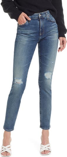 Mari Mid Rise Slim Straight Leg Jeans