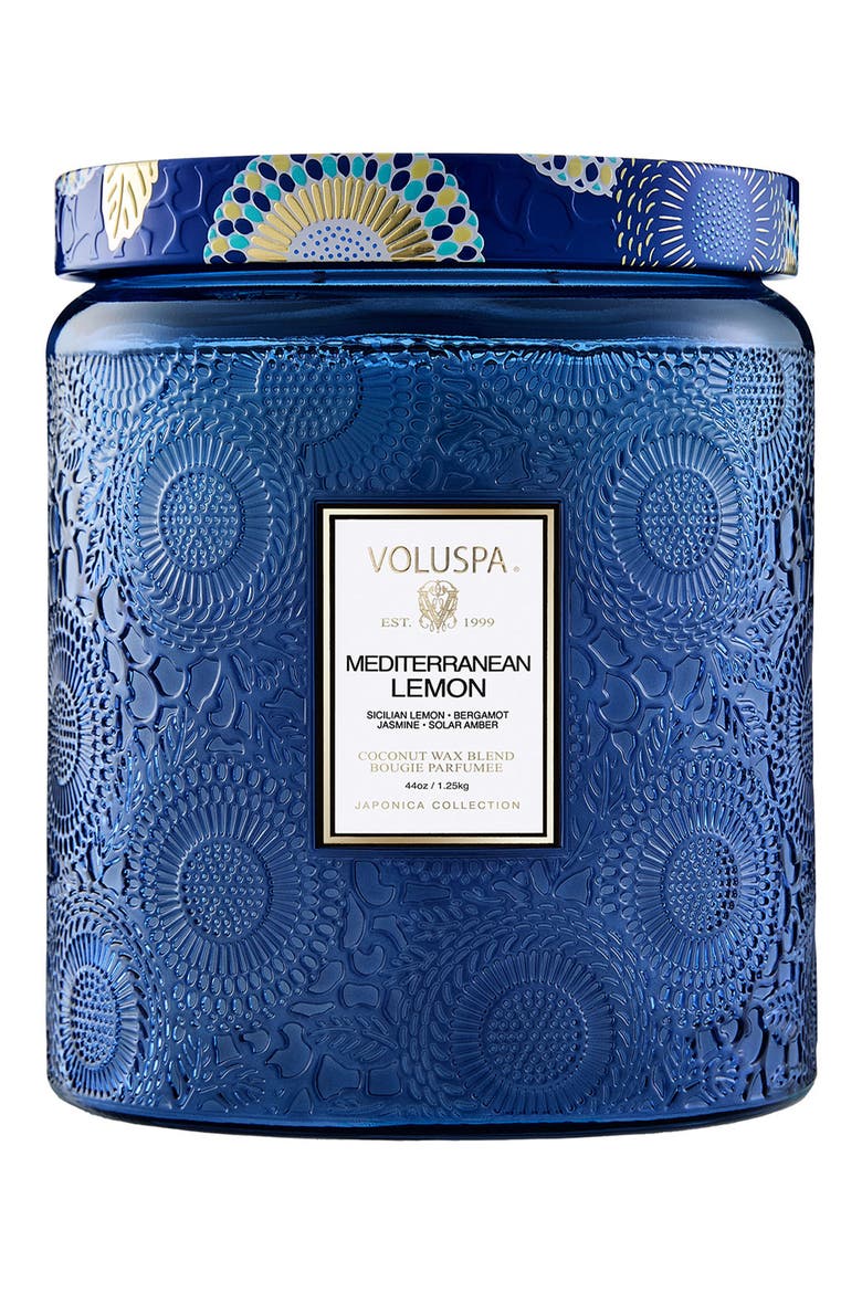 Mediterranean Lemon Luxe Jar Candle (Nordstrom Exclusive), Main, color, BLUE