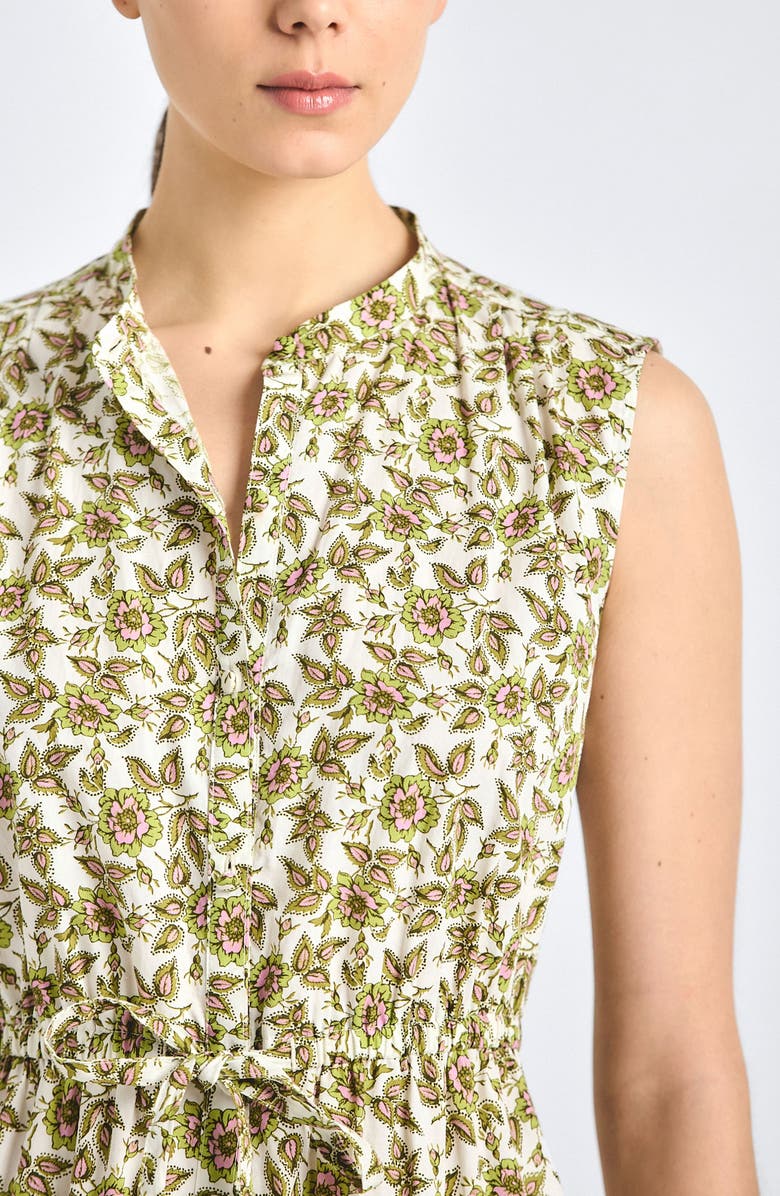 Derek Lam 10 Crosby Briar Print Sleeveless Minidress, Alternate, color, Green/ Pink Floral