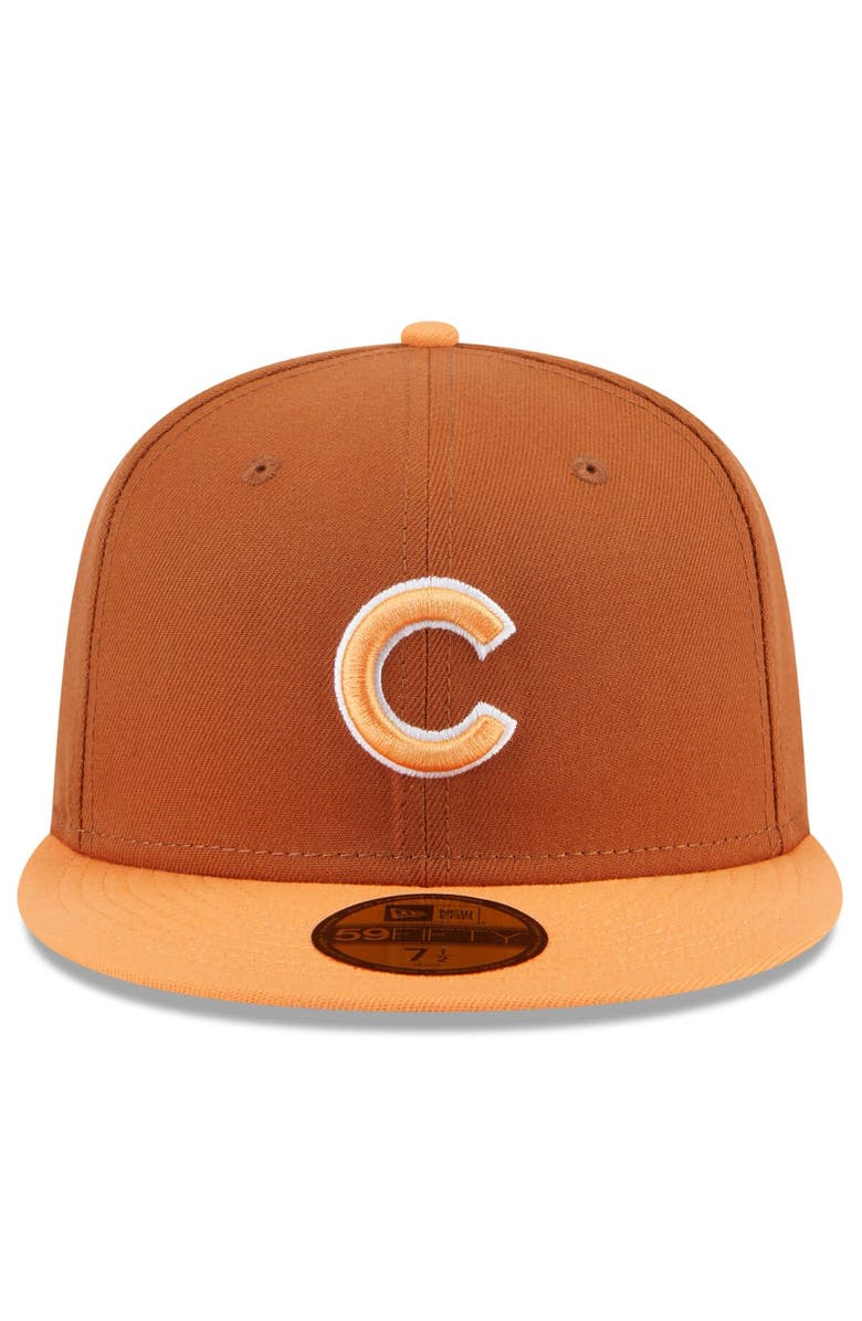 New Era Men's New Era Brown/Orange Chicago Cubs Spring Color Basic Two-Tone 59FIFTY Fitted Hat, Alternate, color, Brown