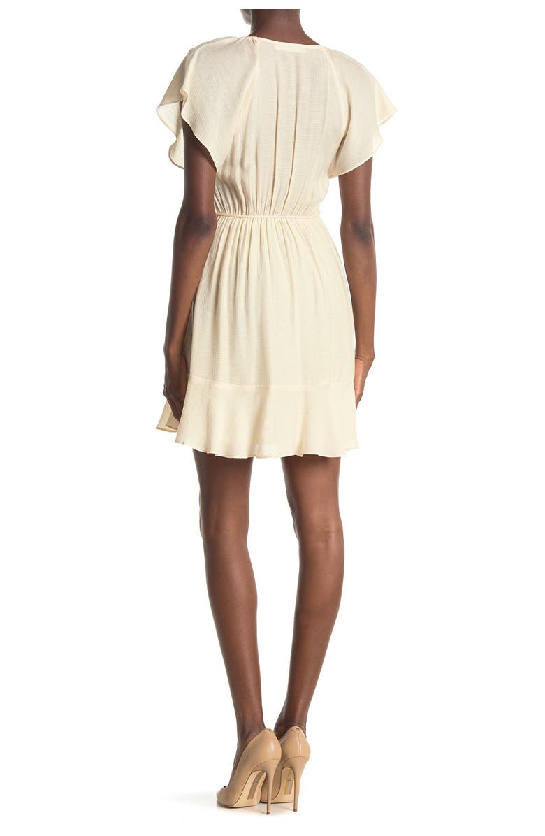 Lush Ruffle Surplice Neck Wrap Mini Dress, Alternate, color,