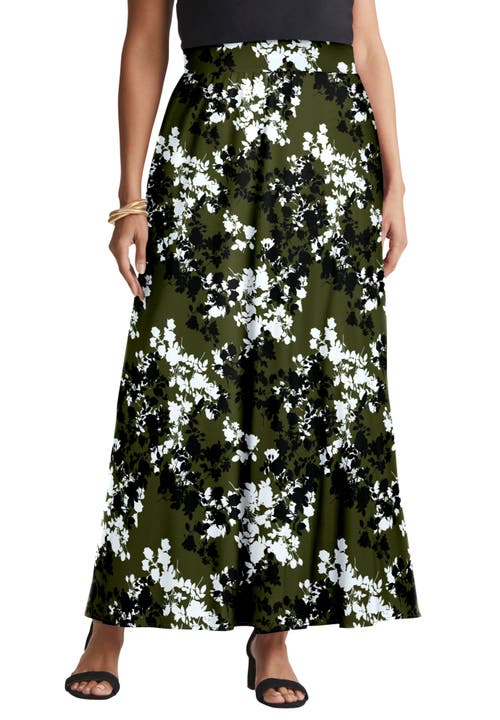 Jessica London Everyday Stretch Knit Maxi Skirt In Pattern