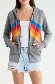Aviator Nation Mountain Stitch Chevron Zip Hoodie
