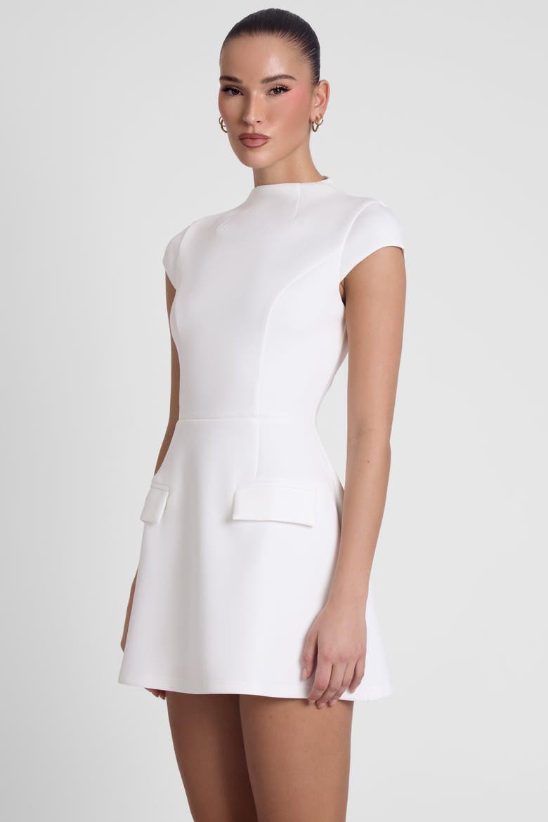 Cote Cap Sleeve Pocket Mini Dress, Alternate, color, White