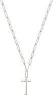 Sterling Forever STERLING FOREVER Rhodium Plated Braided Initial Pendant Necklace