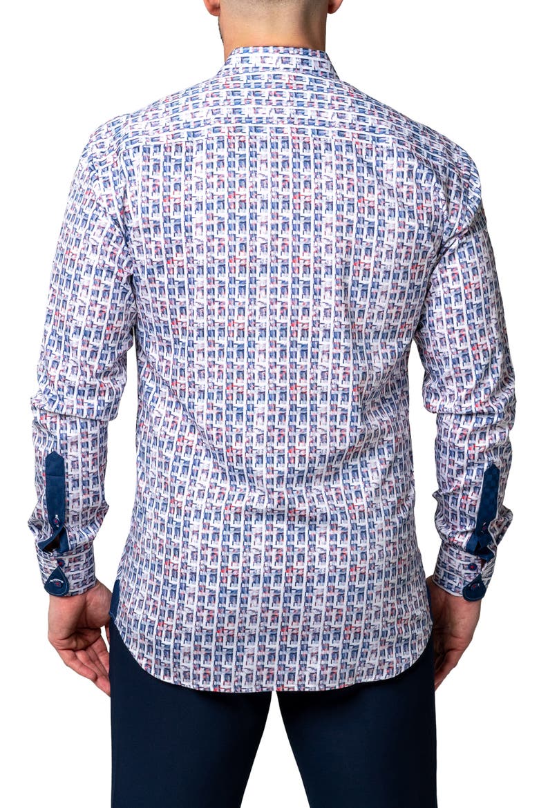 Einstein Spif Blue Button-Up Shirt, Alternate, color, BLUE