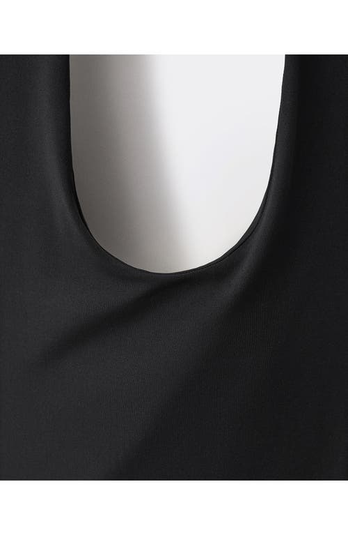 Mango Open Back Halter Bodysuit In Black