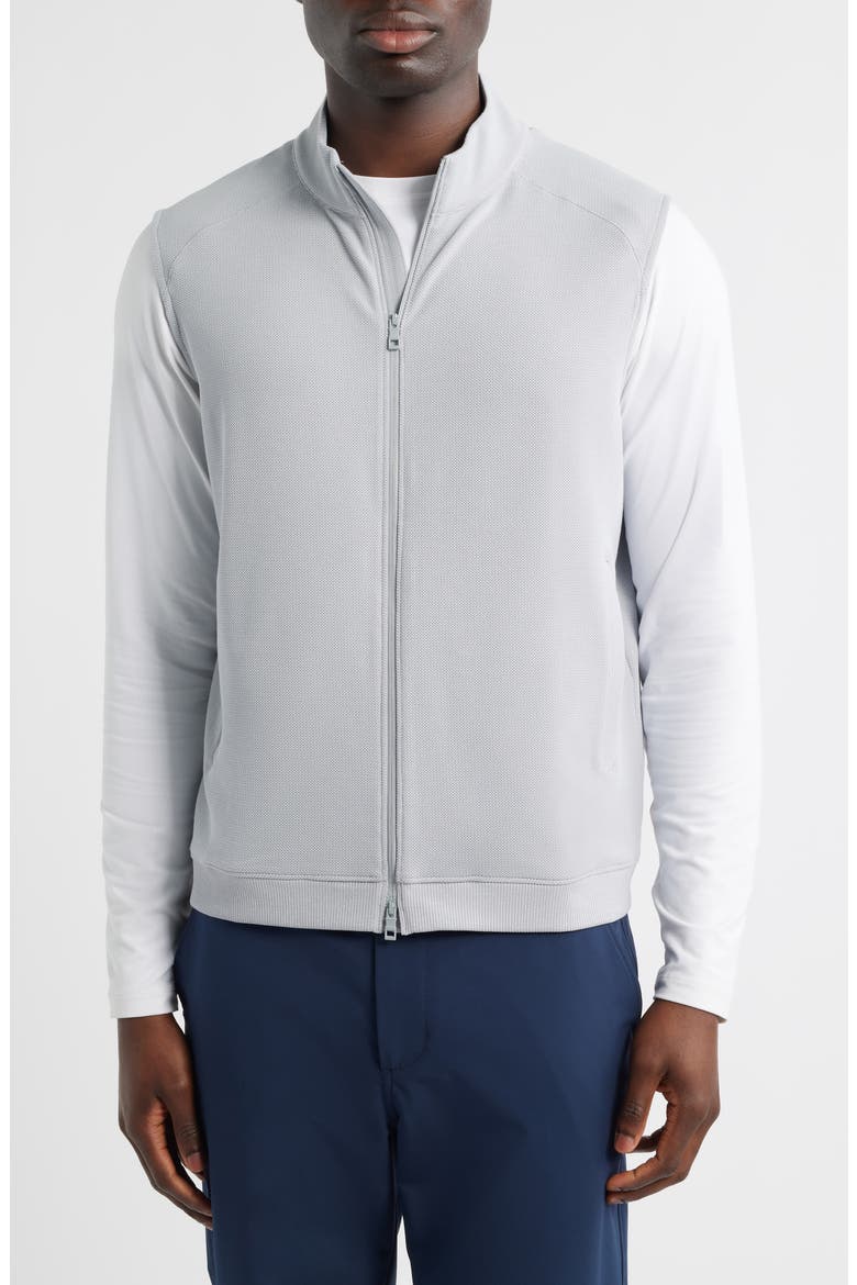 Cradle Piqué Performance Full Zip Vest, Alternate, color, BRITISH GREY
