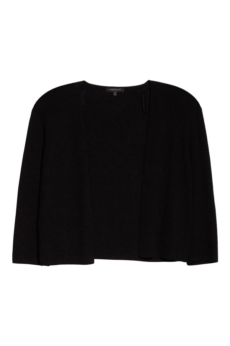Open Front Crop Cardigan, Alternate, color, BLACK