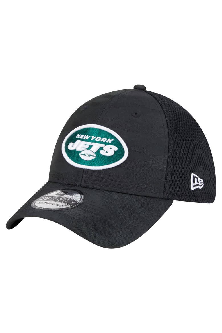 Men's New Era Black New York Jets Active Camo 39THIRTY Flex Hat, Alternate, color, Black