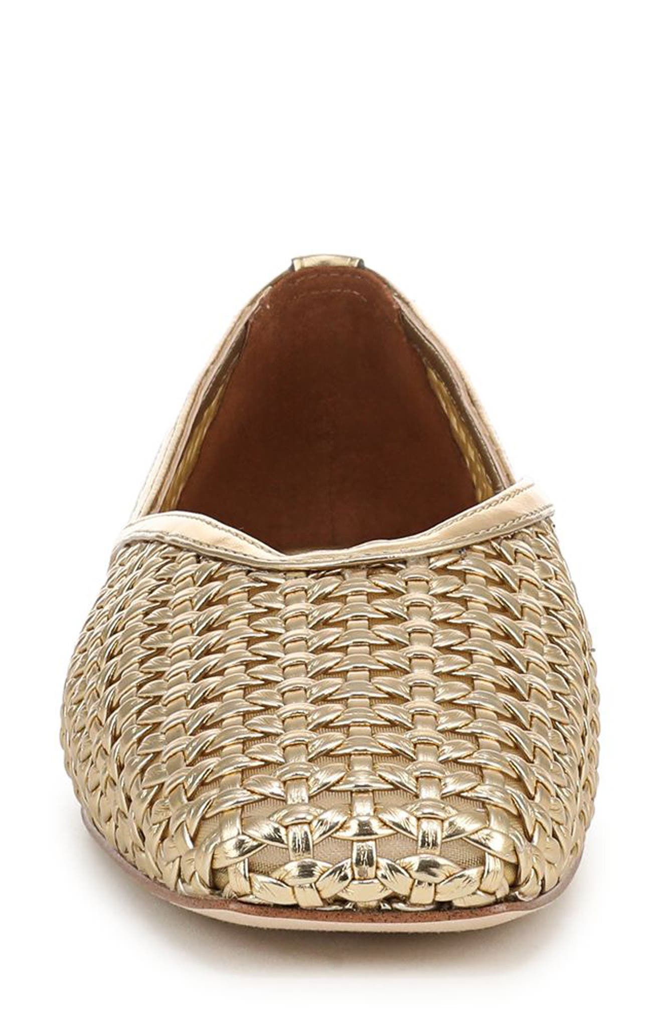 SARTO by Franco Sarto Flexa Square Toe Mesh Flat, Alternate, color, Gold